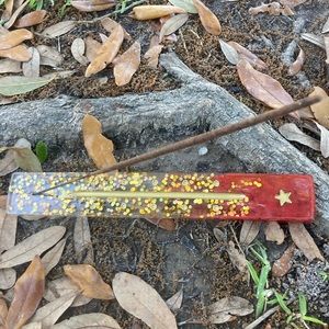 Red and gold stars handmade Incense Stick Holder